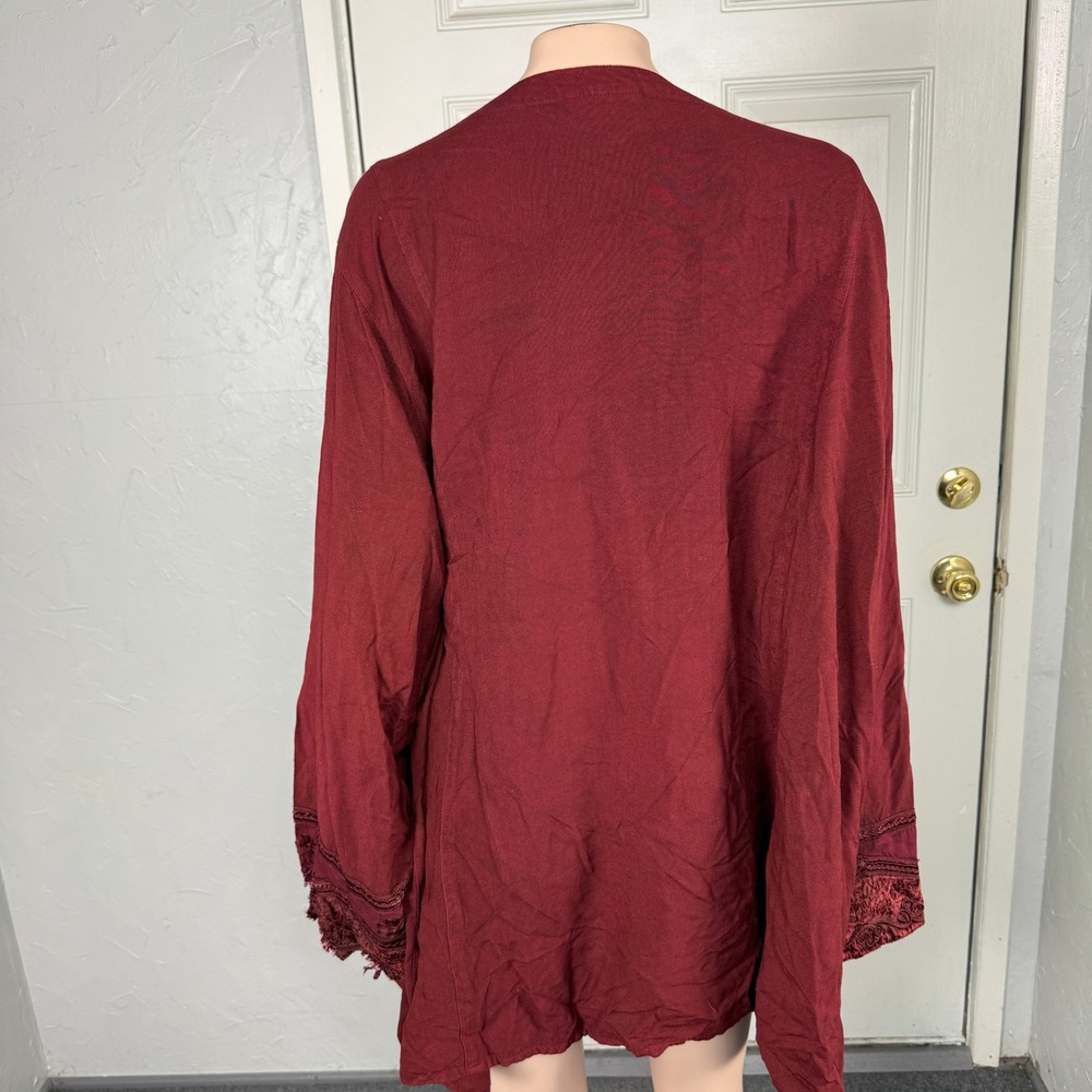 NEW Holy Clothing Women's Shirt 3X Boo Plus Size Embroidered Cardigan Rayon QQ6 - Picture 4 of 8